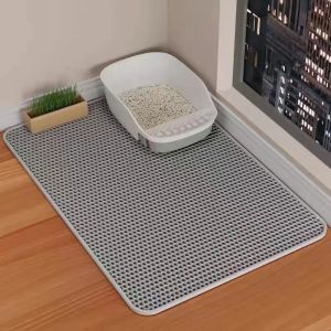 HATELI Cat Litter Mat Double Layer Waterproof Pet Litter Box Mat Non-slip Sand Cat Pad Washable EVA Foldable Bed Mat Clean Pad Products