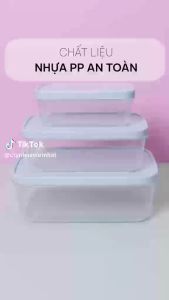 Bộ hộp thực phẩm chữ nhật Hokori  bảo quản thức ăn đồ đông lạnh an toàn tiện lợi dùng được trong lò vi sóng.
