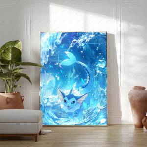 Kayou | 1PC Pokemon Anime Poster Cyndaquil HD Canvas Wall Art Waterproof Print For Bedroom Living Room Home Decor Gift