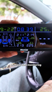 MeeGoo Car Tire Pressure Monitor 5.7-Inch Super Large Display Built-in And External TPMS Wireless Tire Pressure Detector COD