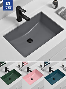 Color Drop-in Sink Creative Toilet Wash Embedded Basin Balcony Ceramic Hand Washing Single Art Face Washing