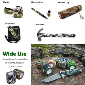 2Pc Hunting Tape Camo Hunting Camping Hiking Camouflage Stealth Tape Wrap Waterproof Accessories