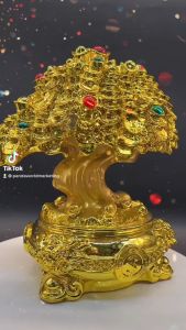 JASONGO123 Sale! Feng Shui Golden Wealth Tree Money Tree Living Room Home Decor for Wealth Success Good Fortune
