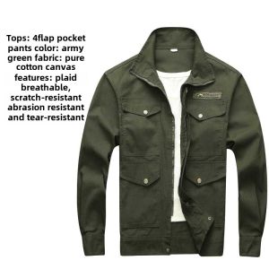 Spring and Autumn Pure Cotton Long-Sleeve Working Clothes Mens Clothing Tops Welding Abrasion Resistant Construction Site Workshop Labor Protection Clothing Overall Suit Customization