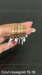 Cincin Oval Titanium Wanita Pria Anak Tunangan Nikah Bulat Premium