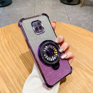 Redmi Note9s Phone Case New Arrival Fashion Glitter Soft Case for Redminote9s Rotate Gyro Decompression Magnetic Suction Bracket Fancy All-Inclusive Ultra-Thin Luxury Airbag Drop-Resistant Protective Case