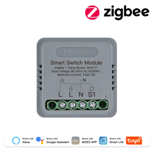 MOES Zigbee/WiFi Mini Smart Switch Module Tuya 1-4 Gang DIY Work With Google Home Alexa Voice Control Timer Home Automation