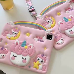 Kids Unicorn Silicone Case For HUAWEI MatePad SE 11 2024 Air 11.5 PaperMatte 11.5S Funda For Honor Pad X8a X9 2024 Tablet Cover