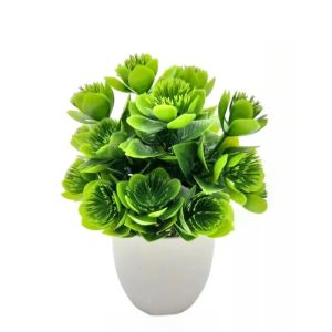 1PC Artificial Plant with Plastic Pot for Home Office Desk Living Room Bedroom Decor Fake Greenery No Maintenance Required