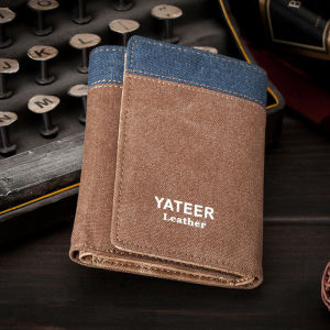 Zha Te Na Short Canvas Wallet for Men Cartoon Style Printed Ao Bing Youth Childrens Fashionable Cute Wallet Vertical Shape