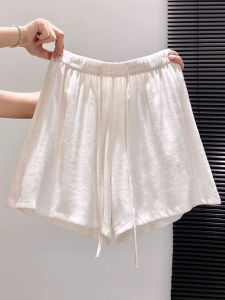 LANMENGYA | White Flax Loose A-shape Shorts For Petite Figures Summer Wear