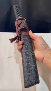 มีดเดินป่าพร้อมฝัก ทรงคาตานะ ด้ามจับพันเชือกกันลื่น มีดทำครัวแล่เนื้อหั่นผัก กิจกรรมกลางแจ้ง มีดเดินป่าตั้งแค้มป์