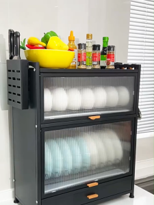 Kitchen Countertop Dish Cabinet Rack Organizer With Drawers Countertop Pantry with Sink Strainer Dish Rack With Drainer