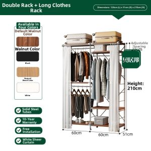 BEIJUBANG | Install-ready With Curtain Wardrobe Metal