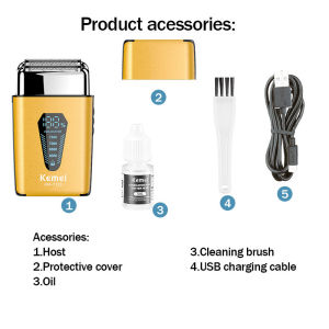 Kemei KM-T123 Home Portable Travel Razor Rechargeable Cordless Men Shaver Reciprocating Foil Shaver