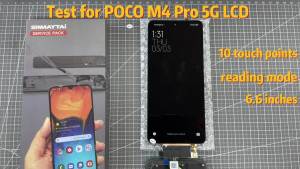 6.6 LCD Display Touch Screen Digitizer Assembly for Xiaomi POCO M4 Pro 5G Frame Included Compatible with 21091116AG Models