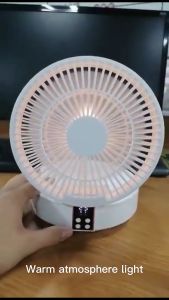 Touch Control Circular Rechargeable Fan Folding Electric Fan Table Portable Mini Usb Desk Fan Cooling Wall Mounted Hanging Ceiling Fan LED light Remote Control