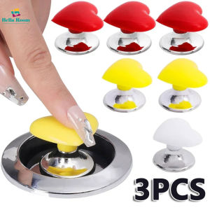 3Pcs Multipurpose Heart-shaped Water Tank Auxiliary Button Toilet Water Tank Plastic Presser Cabinet Knob Drawer Handle
