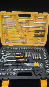 KEELAT 121Pcs Toolbox Ratchet Wrench Set (50HRC) DIY Tools Screwdriver Hex Drive Hardened Steel