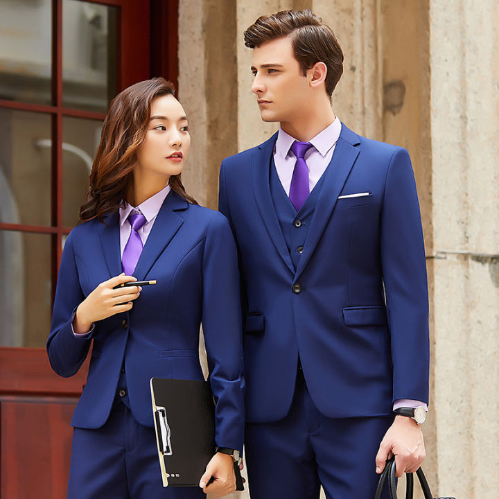 Business Suit Autumn Formal Wear Men's and Women's Same Style Suit