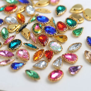50 Cái Đá Acrylic Nhiều Màu Nhiều Hình Dạng Thủ Công DIY Trang Sức Phụ Kiện Quần Áo Trang Phục Khiêu Vũ Trang Trí Đá Rhinestone