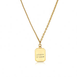 CAFFTI | Colorfast Gold Square Fashion Necklace