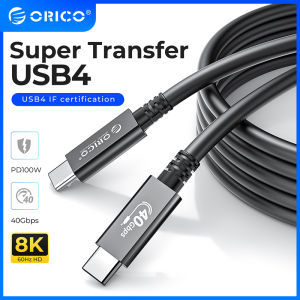 ORICO Sub-brand USB4 40Gbps Fast Speed Cable Compatible with Thunderbolt 3 100W Fast Charging Data Transfer 8K 60Hz Video Type C Cable