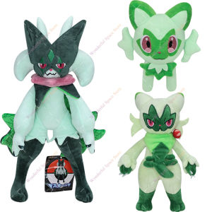 DUODUOBAO | Anime Meowscarada Evolution Line Plush Sprigatito Floragato Soft Cotton Stuffed Doll Anime Collection Toy Birthday Gift for Fans
