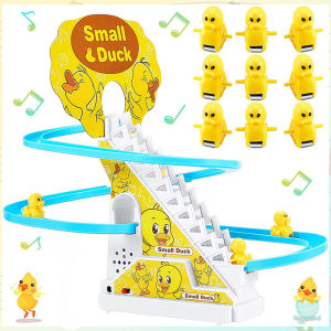 Baby Toys Electric Duck Track Slide Toys Boys Girls Ducks Climb Stairs Toy Baby LED Lights Music Roller Coaster for Kids