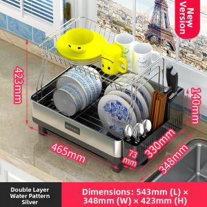 Dish Drying And Utensil Storage Rack