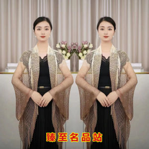 Mùa Hè Đa Năng Chống Nắng Mỏng Bằng Vải Lưới Dệt Kim Thời Trang Cho Nữ Phòng Máy Lạnh Cardigan Ngoài Trời Khăn Quàng Cổ Hai Mặt