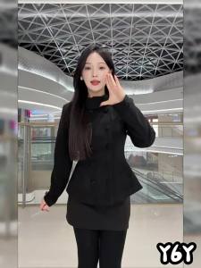 Y6Y | Bộ Đồ Hương Aroma Kiểu Audrey Đen Dành Cho Người Bé