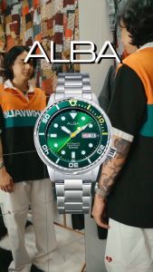 Automatic Mini Tuna Collection for Men, Stainless Steel Watch ALBA AL4225X1 / AL4225X with Display Window (Blue)