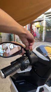 Motorcycle Side Mirror Street King Anti-glare Street King Adjustable Blue Lens Made IN Thailand street king side mirror 360 degree