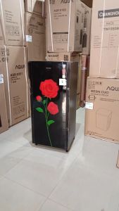 Kulkas 1 Pintu POLYTRON PRA 18 DRX GAGANG Glass Door 180 Ltr Ice Twist