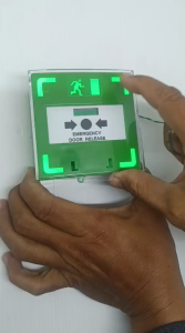 Emergency break Glass Green with Buzzer & Led/ breakglass door release akses kontrol hijau