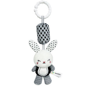 Stroller Bed Crib Hanging Bell Plush Doll Baby Infant Rattles Newborn Black White Visual Grab Ability Training Toy for Bebe Gift