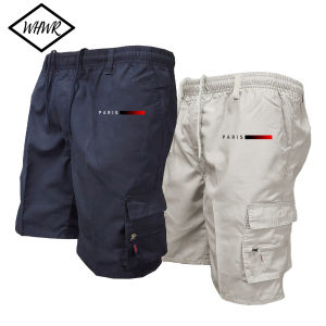 Mens Tactical Shorts Elastic Waist Cargo Work Shorts Men Outdoor Casual Street Style Jogging Shorts Loose Work Casual Shorts