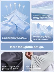 OJIXIONG | Mens UV Protection Loose Ice Sleeve Gloves