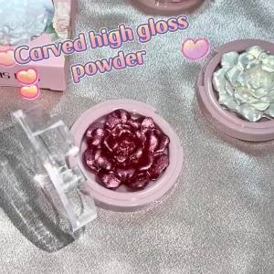 Professional 3D Rose Highlighter Makeup Palette Face Contouring Bronzer Shimmer Glossy Bright Cosmetics Beauty