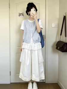 LIRUSHAN | Summer Youthful 3 Piece Womens Outfit Lace T Shirt with Vest and Pants New