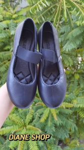 New Womens Black Shoes Stylish Simple Design Rubber Non-Slip Sole Slip-On Student Comfortable Office Shoes Classic Slipon Footwear