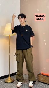 Celana Cargo Pria Wanita Panjang Gorpcore Streatwear Harajuku Korean Style Cowok Terbaru