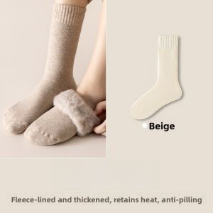 Thickened Fleece Wool Socks for Men And Women Winter Snow Boots Mid-Calf Sleep Floor Warm Anti-Cold below 40 Degrees Fahrenheit
