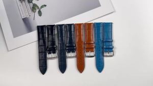 12/14/15/16/17/18/19/20/21/22/23/24mm Genuine Leather Watchband Crocodile Pattern Strap Quick Release Replace Universal Bracelet