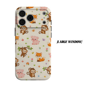 Cartoon Forest Animal Phone Case for iPhone 18 17 16 15 14 13 12 11 Air Pro Max Plus Double-layer Cover