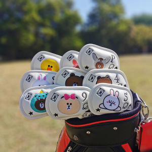 Adorable Cartoon Golf Iron Head Cover Golf Club Shaft Protector Children Practice Golf Club Head Cover Sport Fitness