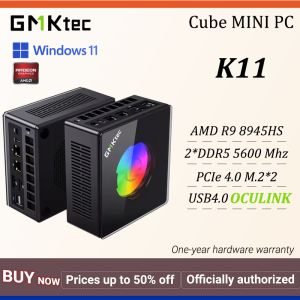 GMKtec K11 MINI PC AMD Ryzen 9 8945HS Radeon 780M 2*DDR5 5600MHz PCIe4.0 M.2*2 Oculink USB4 2.5G LAN Four Screen Display