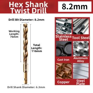 TG | Hex Shank High Speed Steel Drill Bit for Metal and Stainless Steel
