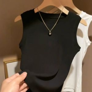 White Ribbed Sleeveless T-shirt Camisole